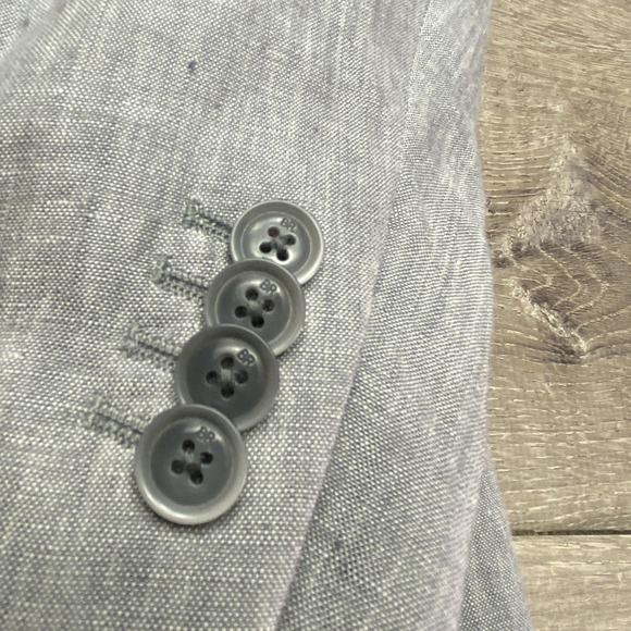 Banana Republic Suit Mens 40R 32x34 Gray Linen 2 Piece Slim Fit Summer Jacket - Picture 2 of 16